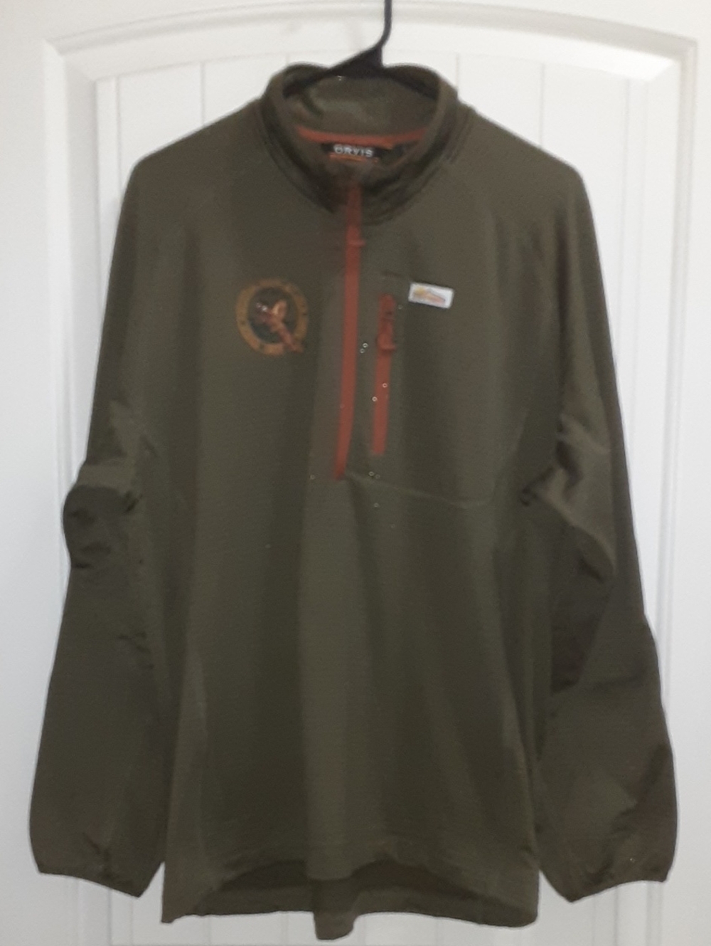 Orvis Horseshoe Hills 1/4 Zip Fleece Jacket Joshua Creek Ranch Size Large EUC
